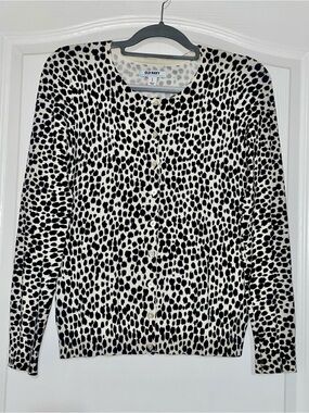 Old Navy Dalmatian Animal Print Button Up Cardigan S